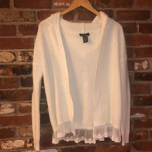 Sweater Project Women’s Medium white lace sweater